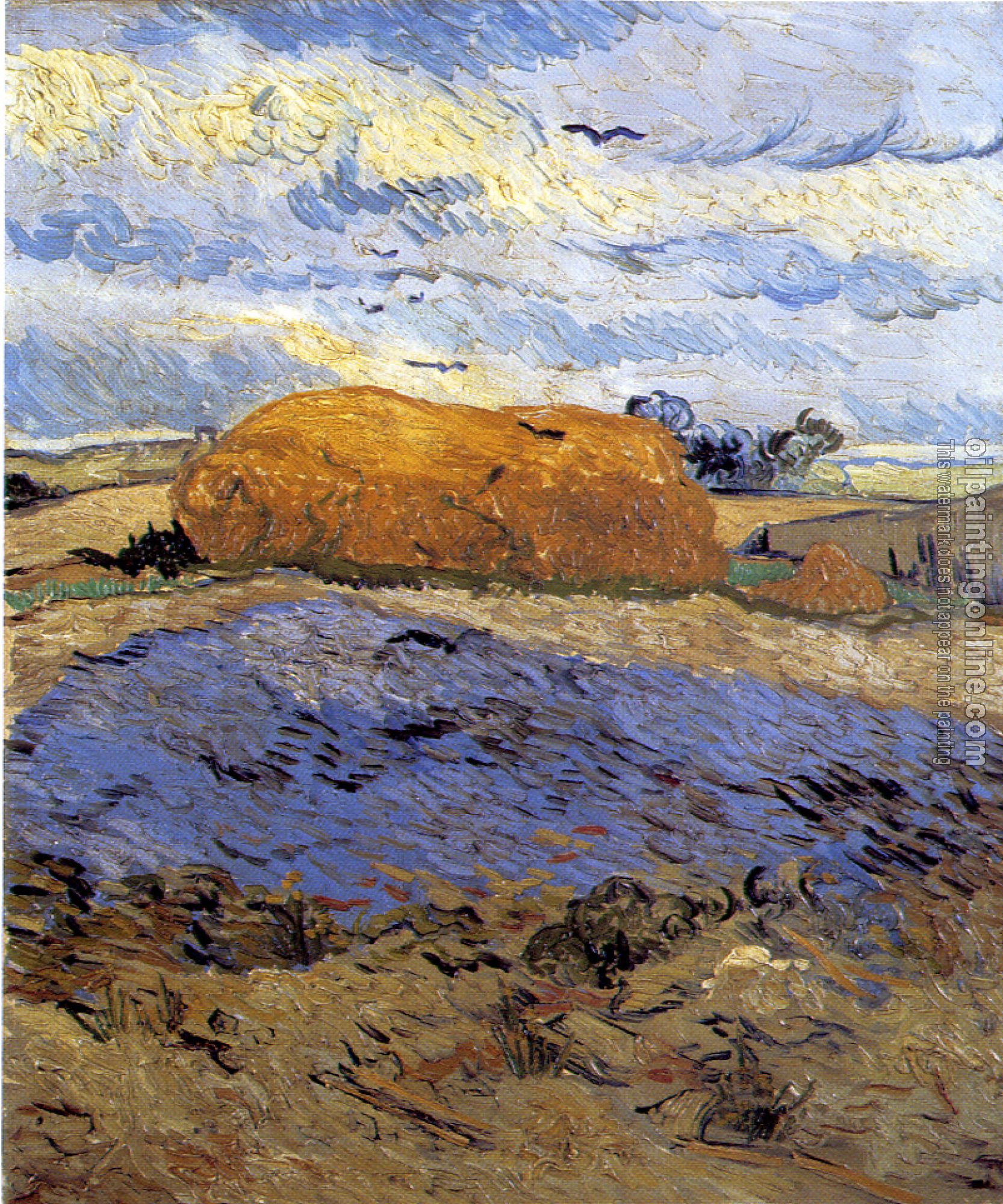 Gogh, Vincent van - Field with a Stack of Wheat or Hay